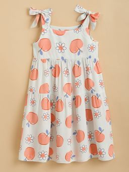 Hopscotch - Peachy Daisy Tie-Shoulder Dress