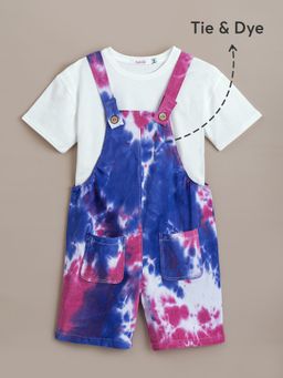 Hopscotch - 2-Pc Cloud Tie-Dye Dungaree with T-shirt