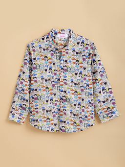 Hopscotch - Doodle Faces Mandarin Shirt