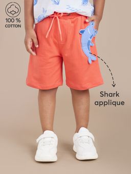 Hopscotch - Hammerhead Shark Applique Cotton Shorts