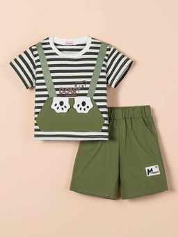 Hopscotch - 2-Pc Classic Wide Stripe T-shirt with Shorts
