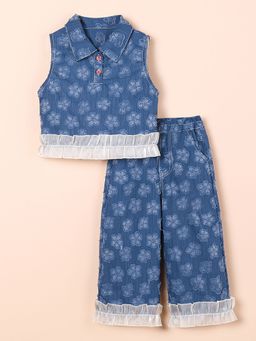 Hopscotch - 2-Pc Ruffle Denim Top with Jeans