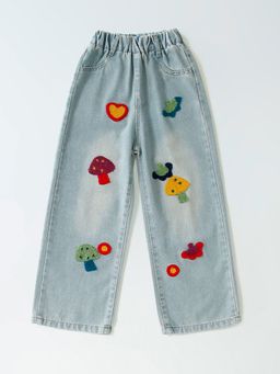 Hopscotch - Scattered Veggie Applique Jeans