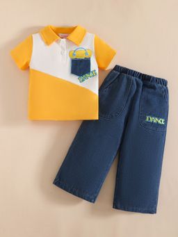 Hopscotch - 2-Pc Sunshine Smile Squad Polo T-shirt with Jeans
