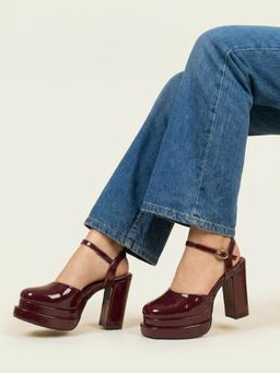 JODYHUB - Women Maroon Block Heels