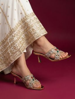 JODYHUB - Women Rose Gold Stiletto Heels