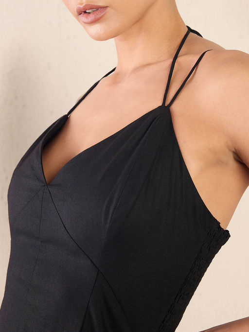 strappy plunge corset maxi dress Abercrombie & Fitch + Strappy Plunge Corset Maxi Dress