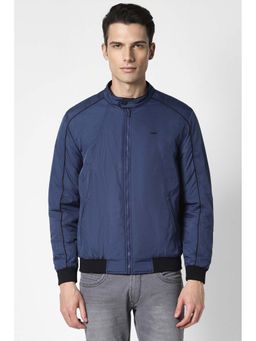 Peter England - Men Navy Blue Solid Casual Jacket