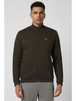 Van Heusen - Men Brown Solid Casual Jacket
