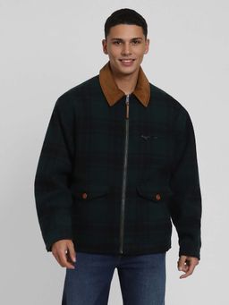 American Eagle - Men Green Oversized Plaid Barn Jacket
