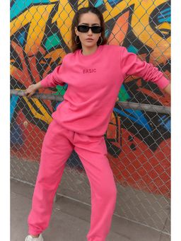 Lounge Dreams - Pink Basic Casual Co-Ord (Set of 2)