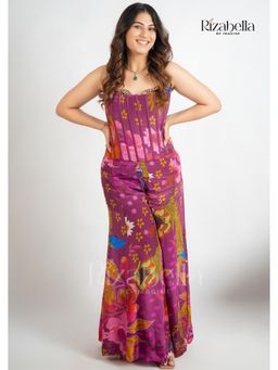 Rizabella - Purple Kiara Indo-Western Embroidered Co-Ord Set