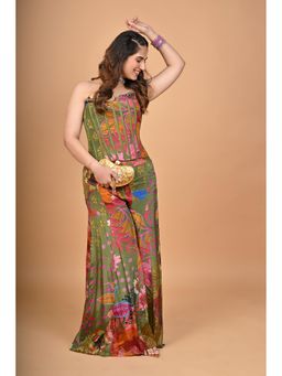 Rizabella - Green Kiara Indo-Western Embroidered Co-Ord Set