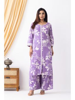 Thee Modern Roots - Lavender Blossom Floral Print Kurta and Palazzo
