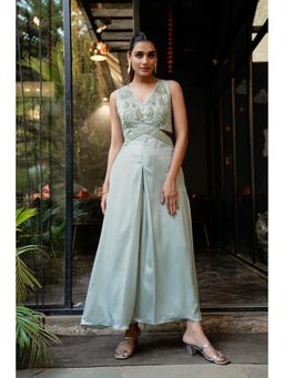 Rizabella - Women's Embroidered Wide-Leg Jumpsuit