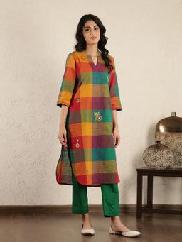 Spring Soul - Multi-Color Embroidered Kurta and Pant