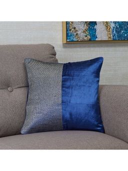 HomeTown - Milan Zari Embroidered Cushion Cover 40 x 40 Cm in Navy Colour