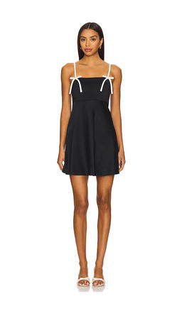 Alice + Olivia - Morgan Babydoll Mini Dress With Bow Dtl