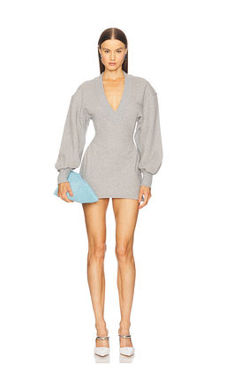 THE ATTICO - Long Sleeve Fleece Mini Dress