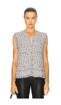 Autumn Cashmere - Long Tweed Vest With Fringe