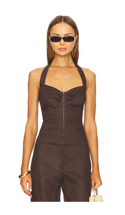Bardot - Rixton Linen Halter Top