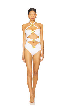 CINCIN - Diamond Orchid Cut Out One Piece Swimsuit