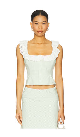 GUIZIO - Gingham Paloma Lace Top
