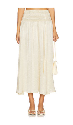 Enza Costa - x REVOLVE Textured Satin Smocked Skirt