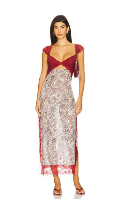 Free People - x Intimately Suddenly Fine Maxi Slip In Birch Combo