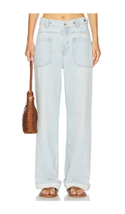 Free People - x We The Free Palmer Cuffed Wide Leg In Daydream Blue