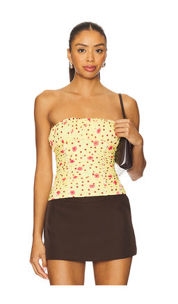 Free People - x REVOLVE Scottie Tube Printed Top In Yellow Marimba Combo