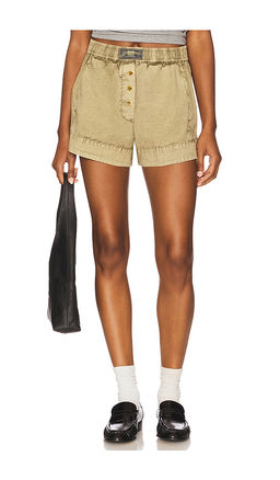 Ganni - Washed Stretch Cotton Elasticated Shorts