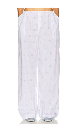 Helsa - House Pants in Fleur Print Stripe