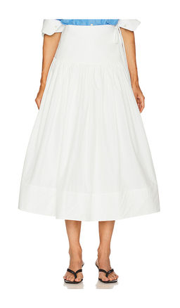 Helsa - Midi Wrap Skirt in Tech Poplin