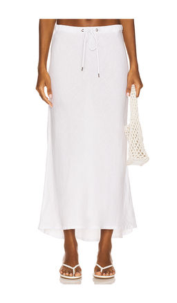 James Perse - Bias Cut Linen Drawsting Skirt