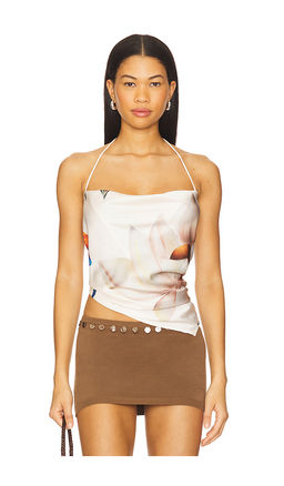 Juliet Johnstone - Printed Cowl Neck Halter Top