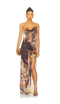 Jaded London - Dahlia Cowl Beaded Dress