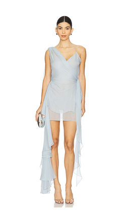 LaQuan Smith - Asymmetrical Ruffle Mini Dress