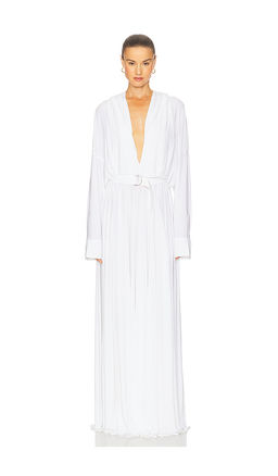 Norma Kamali - Hooded Super Oversized NK Shirt Flared Gown