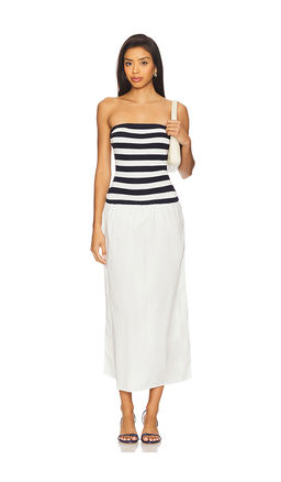 onia - Crochet Knit Poplin Maxi Dress