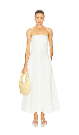 St. Agni - Sculpted Cotton Strapless Dress