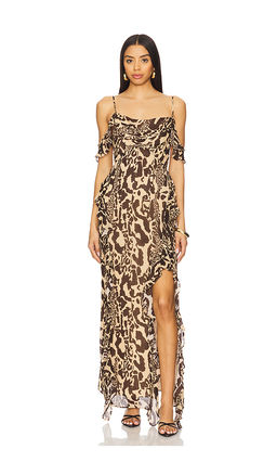 Shona Joy - Goldie Ruffle Cowl Maxi Dress