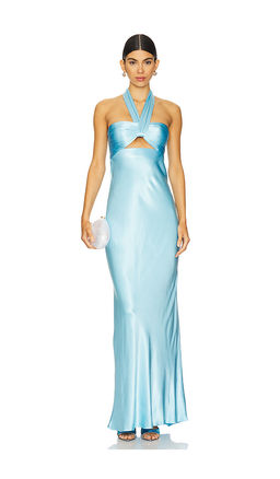 Shona Joy - La Lune Ruched Halter Maxi Dress