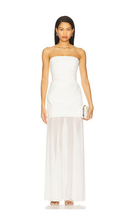 Shona Joy - Lunar Strapless Draped Maxi Dress