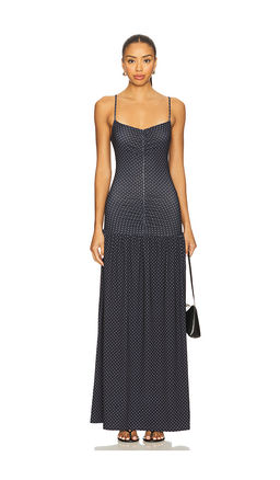 Weworewhat - Ruched Front Scoop Maxi Dress