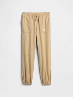 GAP - Beige Cotton Blend Floral Joggers