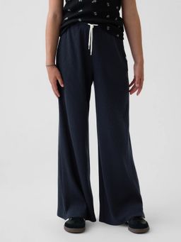 GAP - Navy Blue Cotton Blend Solid Trouser