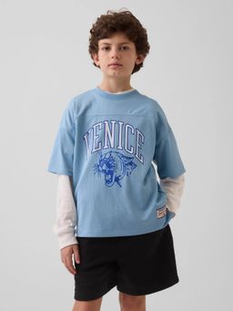 GAP - Blue Polyester Graphic T-Shirt