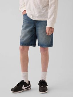 GAP - Blue Cotton Blend Solid Shorts