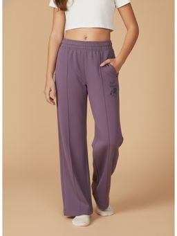 Alan Jones - Purple Cotton Blend Solid Trackpant